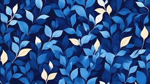 蓝金叶子图案背景纹理