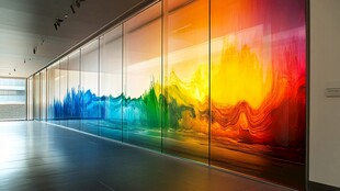 绚丽多彩艺术玻璃墙景观