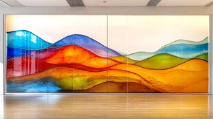 彩色流动山峦艺术墙饰