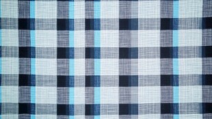 蓝灰格纹布料纹理特写