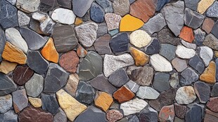 多彩碎石墙面纹理特写