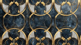 奢华黑金大理石几何装饰图案