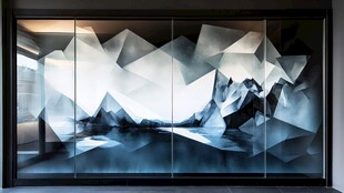 抽象几何艺术玻璃装置