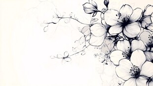 水墨花卉手绘 优雅花韵