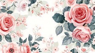 粉色玫瑰花卉图案背景