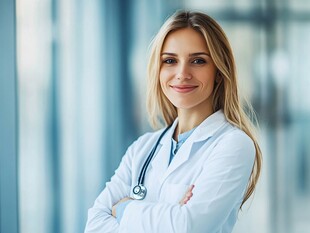 微笑的年轻女医生