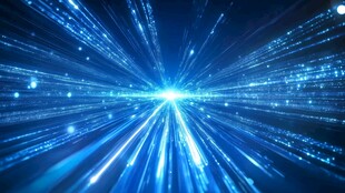 蓝色科技光线放射背景图