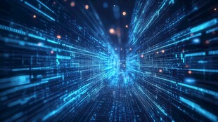 科技未来感的数字流光隧道