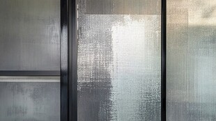 磨砂玻璃门的质感特写