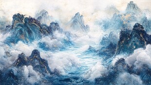 云海中的壮丽山峦奇观