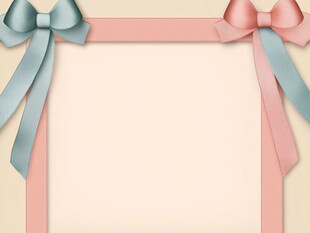 双色蝴蝶结丝带装饰边框