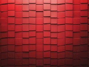 红色立体方块墙面纹理