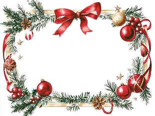 圣诞装饰花环边框设计