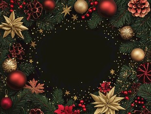 圣诞装饰花环背景图