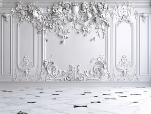 欧式雕花墙面大理石地面