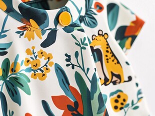 童趣印花童装上衣细节