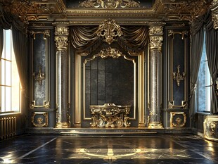 奢华古典欧式宫廷风室内景
