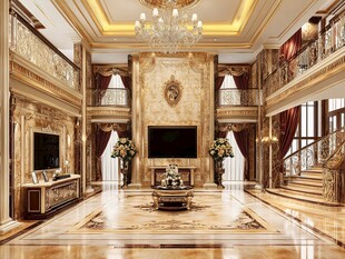 豪华欧式风格大气客厅空间