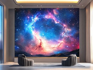 梦幻星空客厅背景墙