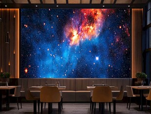 星空主题餐厅背景墙装饰