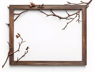 木质相框配枯树枝装饰