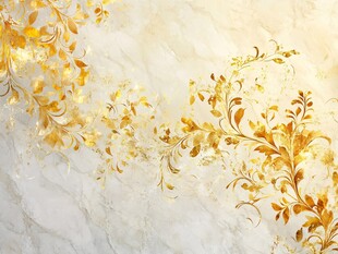 金花纹饰的优雅大理石背景