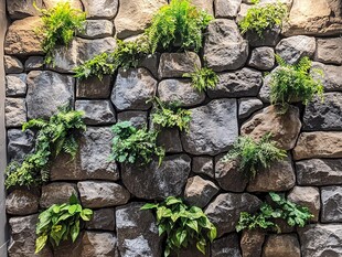 石墙绿植装饰墙面景观