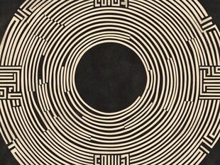 圆形几何线条中式图案