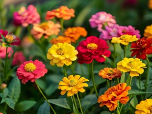 缤纷百日菊绽放美丽瞬间