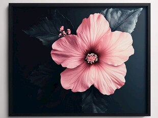 粉色木槿花艺术装饰画