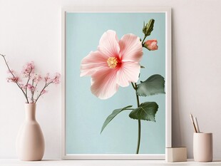 粉色花卉装饰画清新风