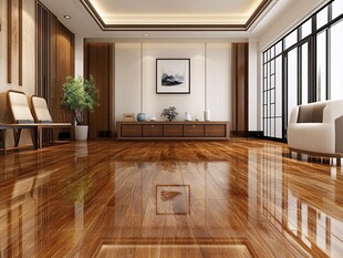 现代中式风格客厅木地板