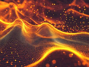 炫彩粒子波浪科技背景图