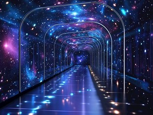 梦幻星空隧道科幻场景
