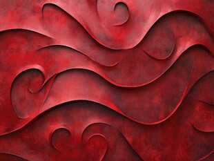 红色立体波浪纹理背景