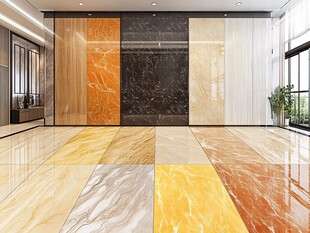 多样大理石瓷砖展示空间