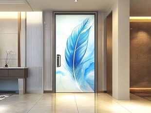 蓝羽艺术玻璃门 时尚家居风