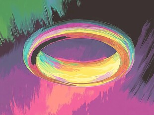 彩色幻环抽象艺术画面