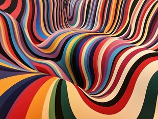 色彩斑斓的动感条纹图案