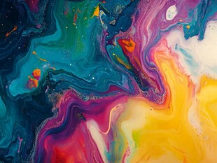 梦幻多彩流体艺术图案