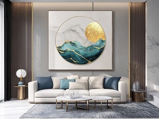 现代简约客厅的艺术挂画