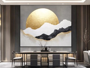 现代客厅中式山水挂画