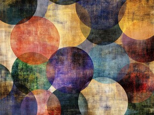 多彩重叠圆形复古风背景