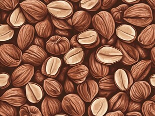 饱满坚果的诱人图案
