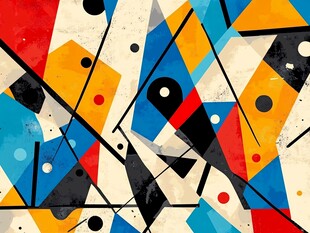 几何抽象艺术多彩图案