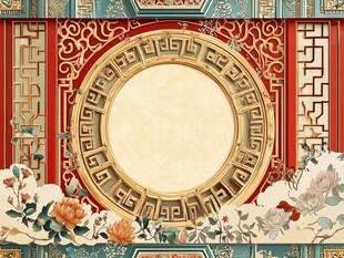 中式古典花纹边框装饰图