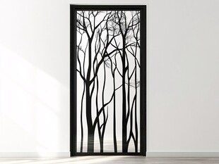 简约树影金属屏风设计