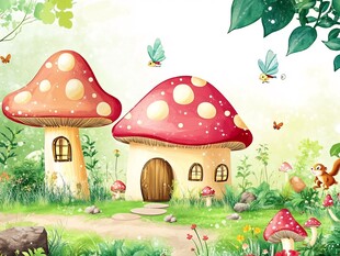 蘑菇小屋的梦幻童话世界