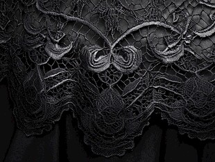 黑色精致蕾丝面料细节