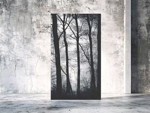 黑白森林艺术画